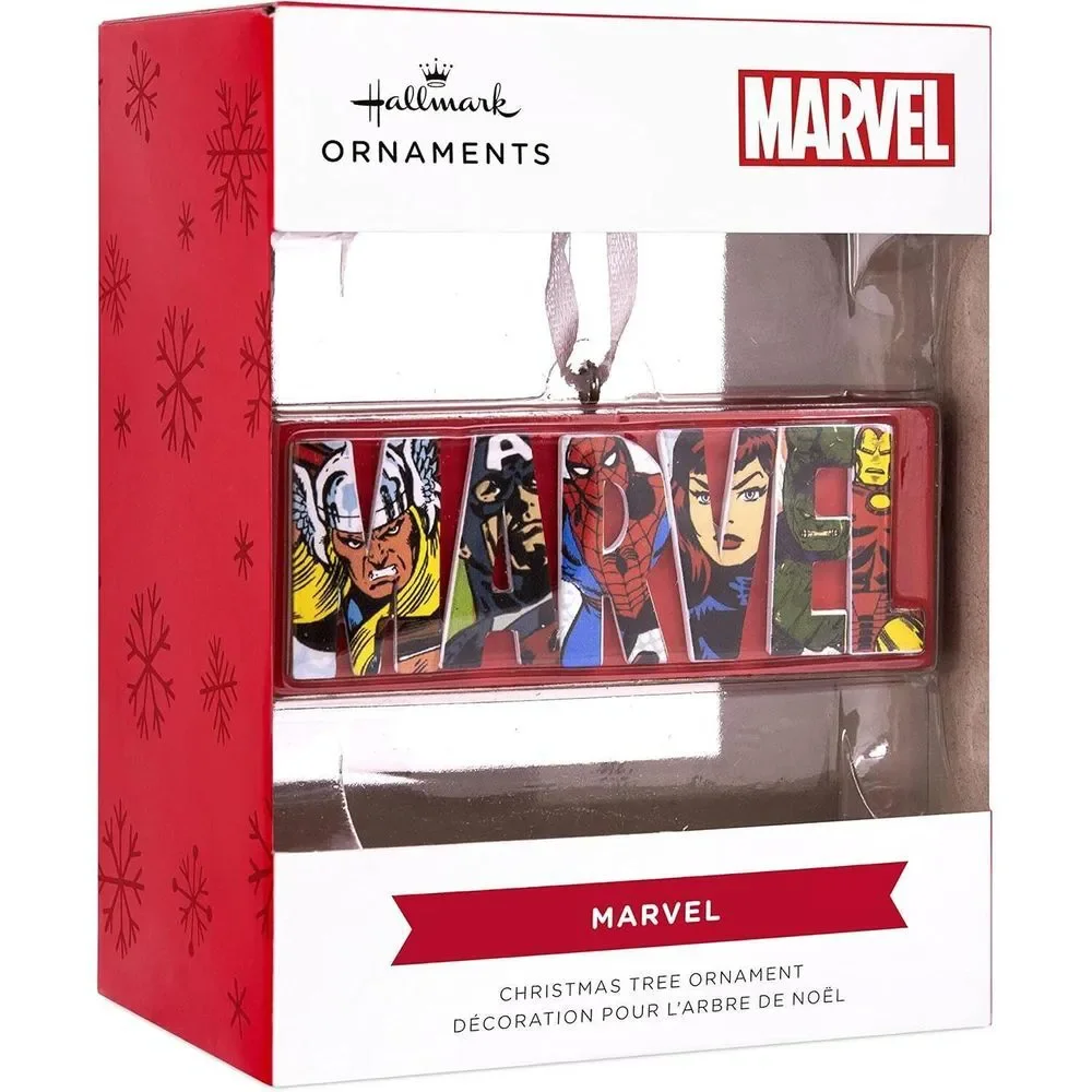 Hallmark Marvel Comics Logo - Avengers Superheroes Christmas Tree Ornament - NEW - Picture 3 of 6